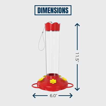MEKKAPRO Outdoor Hummingbird Feeder Made from Glass, Hanging 5 Nectar Feeding Stations, Bright Red, Backyard Feeder (20 Ounce)