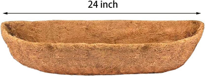 bboUod 2 pcs Garden Coconut Planter Liners Preformed Window Box Liners Natural Trough Coco Liner Coir Mats (24 inch)
