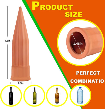 Plant Self-Watering Stakes-15 Pack Terracotta Automatic Plant Waterer Devices Auto-Water Irrigation System for Indoor/Outdoor Plants