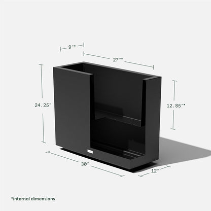 Veradek Block Series Span Plastic Planter - Tall Rectangular Planter for Indoor or Outdoor Patio/Porch | Durable All-Weather with Removable Insert Bucket | Modern Design for Plants, Flowers, Garden
