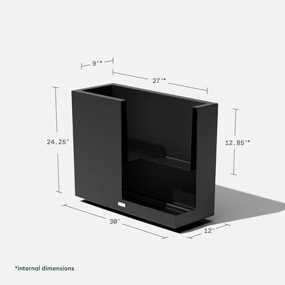 Veradek Block Series Span Plastic Planter - Tall Rectangular Planter for Indoor or Outdoor Patio/Porch | Durable All-Weather with Removable Insert Bucket | Modern Design for Plants, Flowers, Garden
