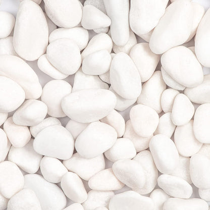 20lbs White Natural River Rocks, Polished Pebbles for Plants Garden, 1-2 inch Decorative White Stones, Ideal for Fish Tank, Vases, Crafting, Home Decor and Garden Landscaping Rocks,White