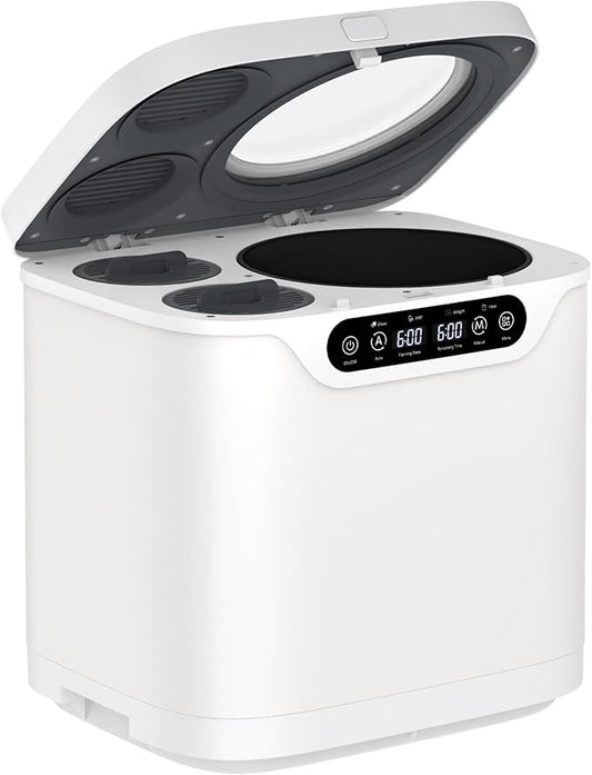 4L Electric Composter for Kitchen, Smart Compost Bin Outdoor Indoor, Auto-Cleaning, 2 Detachable Carbon Filter, Turn Food Waste to Fertilizer for Garden