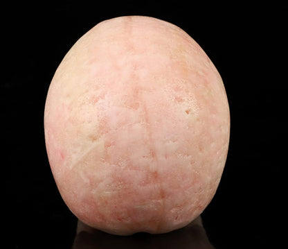 Skullis 5.0" Pink Aragonite Crystal Skull, Hand Carved Gemstone Fine Art Sculpture, Reiki Healing Stone Statue.048 Z8