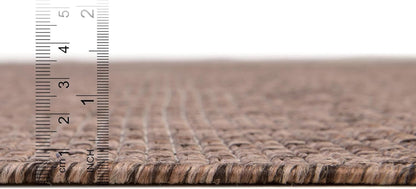 Unique Loom Collection Casual Transitional Solid Heathered Indoor/Outdoor Flatweave Area Rug (6' 1" x 9' Rectangle, Light Brown/Ivory)