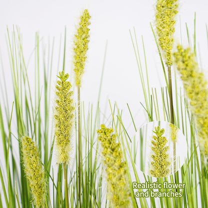 Melorca&Guilla Artificial Plants 6PCS 27“ Fake Tall Onion Grass Faux Plant,Artificial Grass Greenery Shrubs Bushes for Garden Porch Window Box Shop Office Home Décor