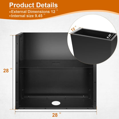 Steel Planter Box 28"x12"x28", Square Metal Planter Box Indoor&Outdoor, Steel Planter Heavy Duty for Commercial and Residential Use