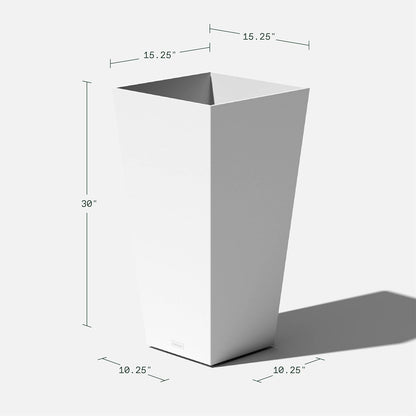 Veradek V-Resin Indoor/Outdoor Taper Planter, Set of 2 (30 inch, White)