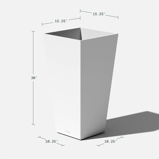 Veradek V-Resin Indoor/Outdoor Taper Planter, Set of 2 (30 inch, White)