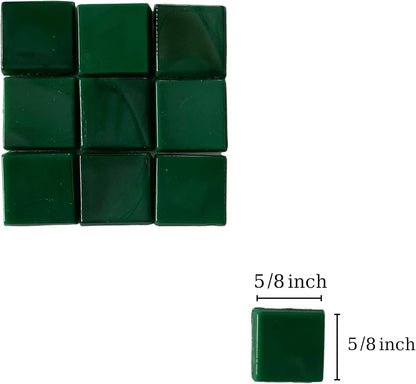 SMEIINIK 1.1lb/500g Square Mosaic Tiles Bulk,Glass Tiles for Art Mosaic Projects, Iridescent Stained Glass Pieces for Mosaic Works (AJ28-35)