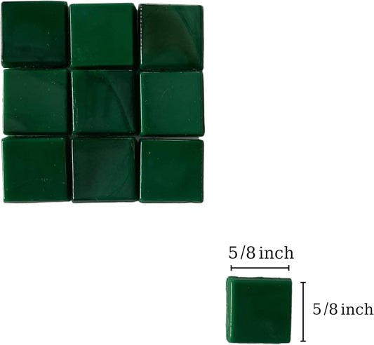 SMEIINIK 1.1lb/500g Square Mosaic Tiles Bulk,Glass Tiles for Art Mosaic Projects, Iridescent Stained Glass Pieces for Mosaic Works (AJ28-35)