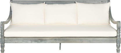Safavieh Outdoor Collection Pasadena Ash Grey/ Beige Acacia Wood Cushioned Daybed