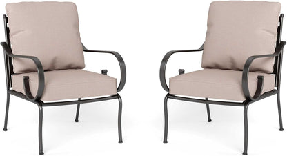 Sophia & William Extra Large & High Back Patio Furniture Set Metal Modern Outdoor Conversation Sets with Sofa Chairs