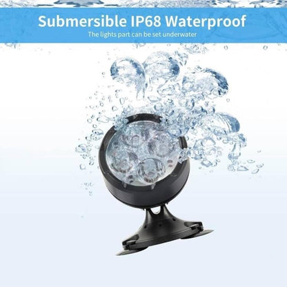 Pond Lights Submersible Outdoor Spotlights with Timer, Color Changing Fountain Light Waterproof Dimmable with Spiked Stand for Pond Fountain Waterfall Pool Landscape(Set of 2)