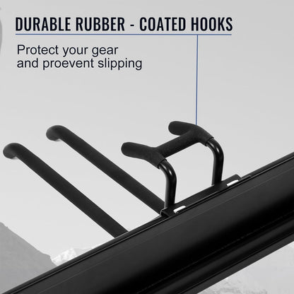 Wall Mount Tool Storage Rack, Heavy Duty Garage Storage Tool Organizer, Garden Tool Wall Hooks and Hangers, Hold Up to 350lbs Black 2Pack, AK806-Black-2Pack