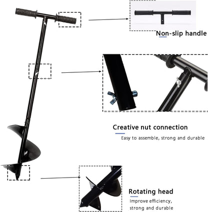 Compost Turning Tool Compost Stirring Tool,Compost Turning Bar 33.4inch,Manual Compost Aerator Tool Turner & Mixing Tool for Outdoor,Composting Accessories (Black-33.4IN)