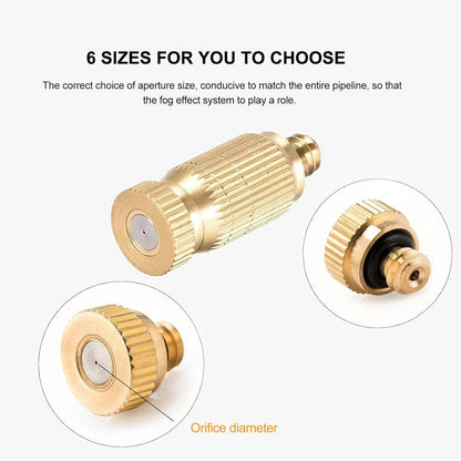20pcs High Pressure Atomizer Nozzle Brass Misting Nozzles for Outdoor Cooling System, Landscaping, Greenhouse Irrigation, Air Humidification, Anti-Drip Fogging Spray Head(0.006"/0.15mm)