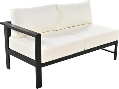 Multi-Person Outdoor Sofa Set, U-Shaped Aluminum Outdoor Sofa Set with Thick Cushions and Backrests, Modular Patio Sofa Set for Gardens, Backyards, and Balconies (White * 069)