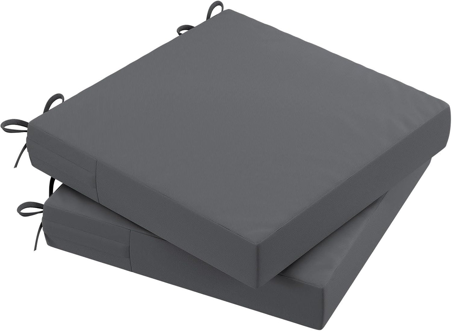 AAAAAcessories Outdoor Seat Cushions for Chairs, Waterproof, Fade-Resistant Patio Furniture Replacement Cushions, 18" x 18" x 2", Set of 2, Dark Gray