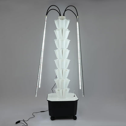 Hydroponic Growing Tower System Kit, 40-Plant Vertical Hydroponics Garden Tower with LED Grow Light, for Outdoor Indoor Herbs Fruits Vegetables Smart Garden Planter Kit