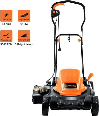 LawnMaster ME1218X Electric Lawn Mower 12AMP 19-Inch