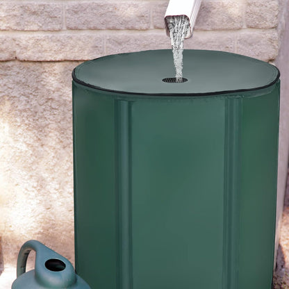 Happygrill 53 Gallon Collapsible Rain Barrel, PVC Rain Water Collection Barrel with Spigot Water Storage Container & Top Mesh, Portable Rain Barrels to Collect Rainwater from Gutter for Garden Lawn