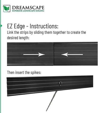 Dreamscape E-Z Edge Aluminum Landscape Edging - 4 Strips, 6ft Each (24ft Total), Brown Painted - Professional Quality Landscaping Border, Metal Divider for Lawn, Garden, Flowerbed