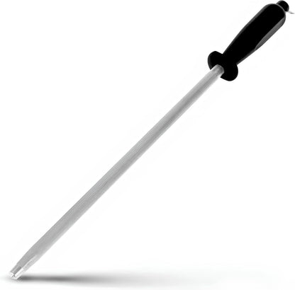 Generic Professional Knife Sharpening Rod - 12-Inch Carbon Steel Sharpening Rod (Black)