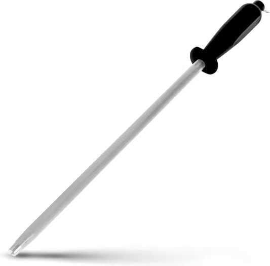 Generic Professional Knife Sharpening Rod - 12-Inch Carbon Steel Sharpening Rod (Black)