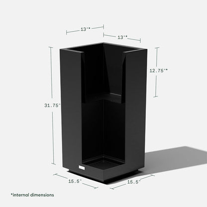 Veradek Block Series Pedestal Planter - Tall Planter for Indoor or Outdoor Front Porch | All-Weather Use with Removable Insert Bucket | Modern Décor for Flowers, Tall Trees, Faux Plants