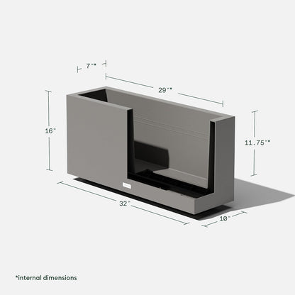 Veradek Block Series Long Box Planter - Large Rectangular Planter for Indoor or Outdoor Patio/Porch | Durable All-Weather Use with Drainage Holes | Modern Décor for Tall Plants, Flowers or Shrubs