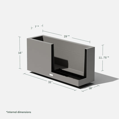 Veradek Block Series Long Box Planter - Large Rectangular Planter for Indoor or Outdoor Patio/Porch | Durable All-Weather Use with Drainage Holes | Modern Décor for Tall Plants, Flowers or Shrubs