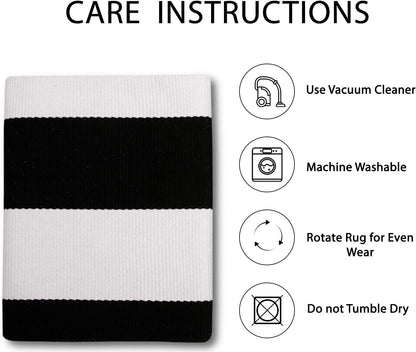 IOHOUZE Black White Striped Rug -3x5 Front Door Mats Outdoor,Washable Rug for Front Porch Decor,Spring Summer Welcome Mats Outdoor Indoor, Doormat for Farmhouse/Entryway/Home Entrance