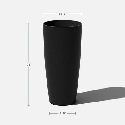 Veradek Mason Series Vega Planter - Round Tall Planter for Indoor or Outdoor Porch/Patio | Made from Plastic-Stone Composite with Drainage Holes | Modern Décor for, Flowers, Interior Plants