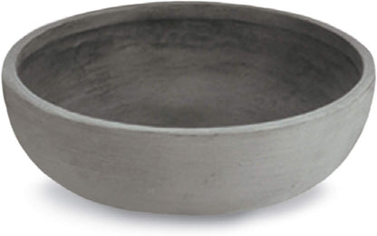 Crescent Garden Large Outdoor Planter Bowl – Double-Walled Resin Pot with Drain Hole for Water Gardens, Fountains, Decorative Landscaping - 30" W x 12" H (Weathered Concrete)