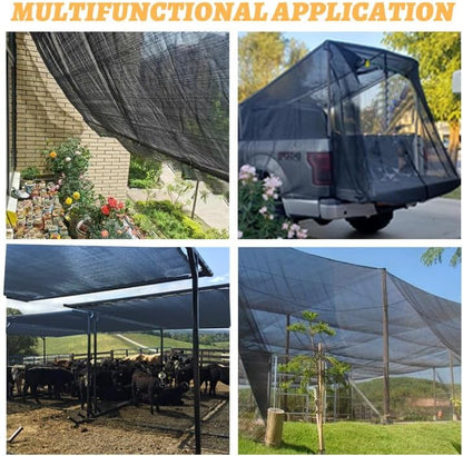 Cool Area 40% 10x12ft Sunblock Shade Cloth Cover Mesh UV Resistant Net for Garden Flower Plant Greenhouse, Black
