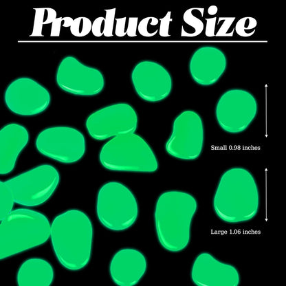 2.1LB 25-27mm Green Glow in The Dark Rocks Outdoor Decorative Stones Luminous Pebbles Glow Stones for Patio Landscaping Walkway Driveway Large Glowing Stones Garden Stones