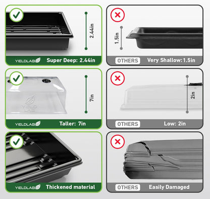 7 Inch Propagation Dome - 10 Pack Humidity Vented Domes – Plant Growing Dome for Seedling, Germination, Soil & Hydroponic Horticulture
