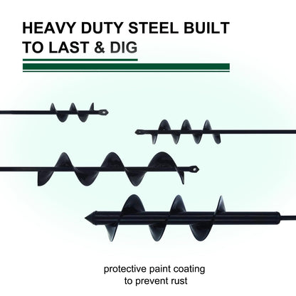 Garden Auger Drill Bit for Planting 2x14.5, Spiral Ground Auger Drill for 3/8" Hex Drive Drill, Bulb and Flower Planter Tool