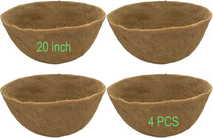 Coco Liners for Planters 20 Inch 4PCS Replacement Coco Fiber Basket Liner for Round Baskets Garden Containers