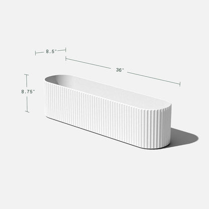 Veradek Demi Series Window Box Planter - Long Planter Box for Windowsill/Balcony | Durable Plastic-Stone Composite Material | Modern Décor for Flowers/Herbs