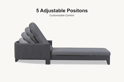 PURPLE LEAF Outdoor Chaise Lounge Chairs with Cushion Patio Aluminum Daybed Sun Chair Adjustable Sunbathing Tanning Reclining Set of 2 Moon Basalt