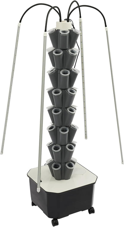 Hydroponic Tower, Vertical Planter Tower, 40 Planting Holes Water Planting Growing System Kit, Hydroponics Growing System Container with LED Grow Light for Herbs, Fruits and Vegetables