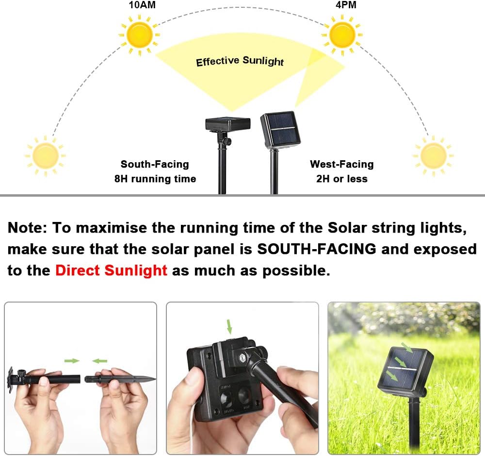 Brizled 2 Pack Solar String Lights, Total 132FT 400 LED Outdoor Solar Fairy Lights, 8 Modes Solar Twinkle Lights, Waterproof Mini LED Solar String Lights for Christmas Garden Party Decor, Warm White