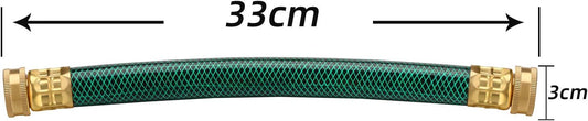 WADEO Rain Barrel Connector Kit Pack of 2, Rain Barrel Linking Kit with Two 12 Inch Hoses and Four Copper Plating Bulkhead Tank Fittings（Green）