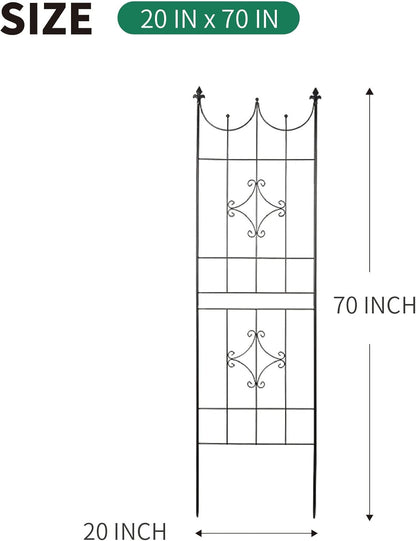 Trellis 70” x 20” for Climbing Plants 6FT Metal Iron Wire Vine Flower Trellises for Outdoor Climbing Plants Support