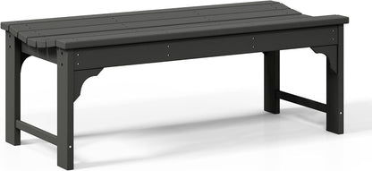 WestinTrends Malibu Outdoor Bench, All Weather Resistant Poly Lumber Backless Patio Garden Bench, Adirondack Curved Bench Seat for Comfort, Gray