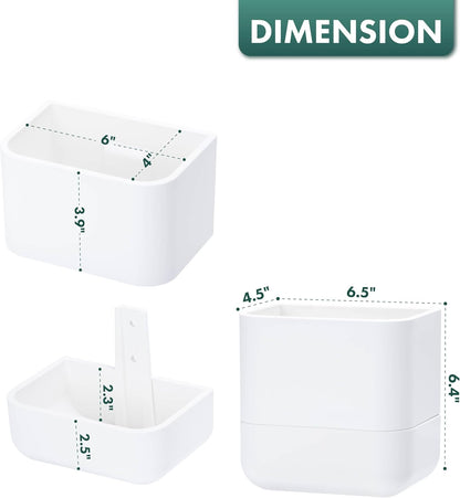 Phoenix Vine 6.5-Inch Wall Mounted Self-Watering Planter Pot for Indoor Houseplants and Herbs | Modern Hanging Planter for Window Sills, Bathroom Walls, Home & Office Décor, White, Set of 3, 01-WP-W-3