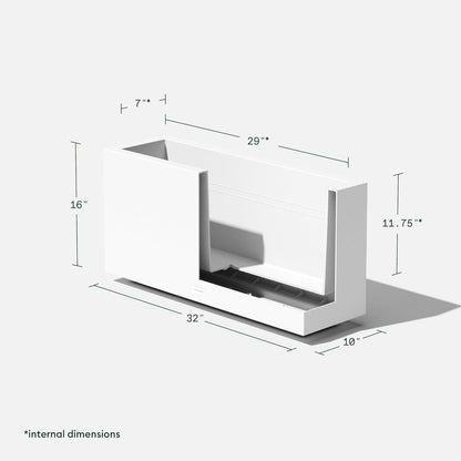 Veradek Block Series Long Box Planter - Large Rectangular Planter for Indoor or Outdoor Patio/Porch | Durable All-Weather Use with Drainage Holes | Modern Décor for Tall Plants, Flowers or Shrubs