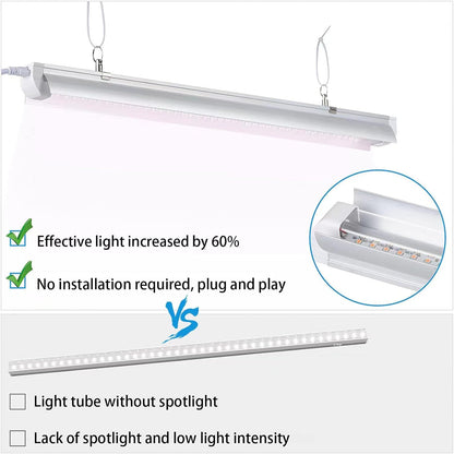 Grow Light for Indoor Plants,4ft T8, 180W(4 x 45W, 1080W Equivalent), Super Bright, Full Spectrum Sunlight Plant Light, LED Grow Lights for Indoor Plants, Greenhouse, 4-Pack